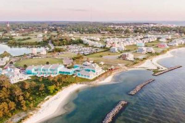 aerial shot of Cape Charles, Va